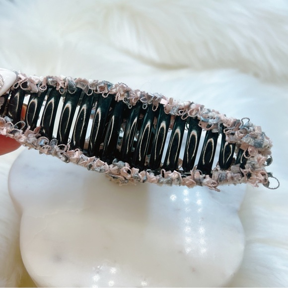 Hair clip large bohemian pastel gold colors black - Picture 5 of 7